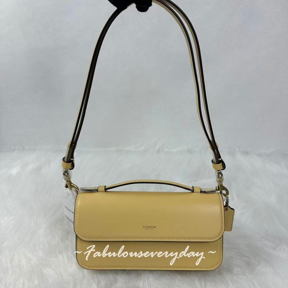 COACH New York Elora Top Handle Crossbody Bag Vanilla Yellow Leather CCY30 NWT